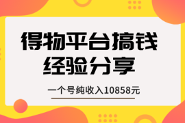 一个号纯收入10858元，得物平台搞钱经验分享【图文】